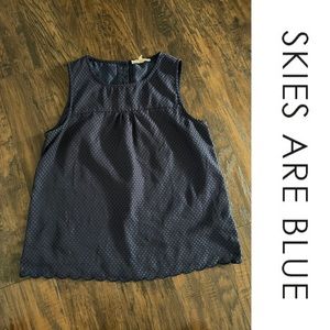 0322| Like New | Skies are Blue |Scallop Hem PolkaDots | Size SP 🇺🇸